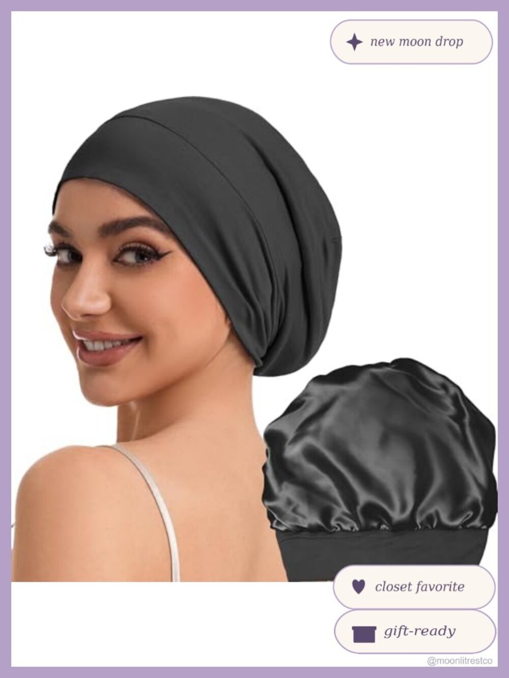 100% Mulberry Silk Bonnet for Sleeping Adjustable Strap Hair Cap